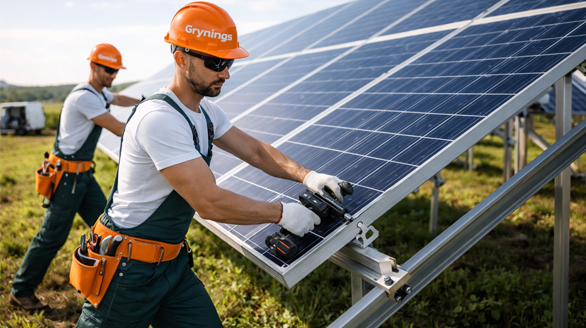 solar panel grynings